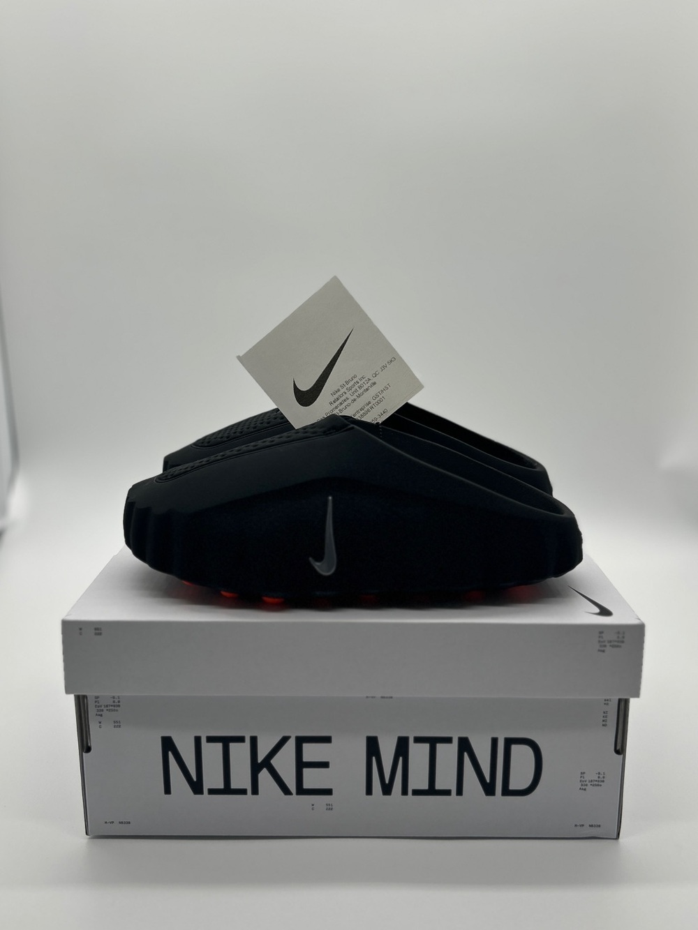 Nike Mind 001 Slides Black Foam Clogs Mules Women's Size 9 / Men's Size 8